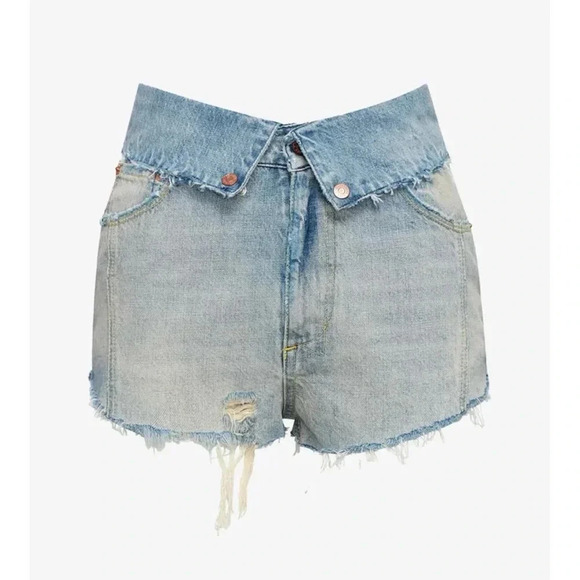 New Seroya Mason Shorts Denim Jean Mini Cutoff in Palermo Blue 25 - Picture 1 of 10